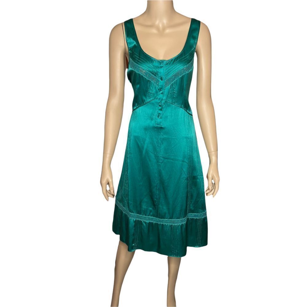 NWT Tufi Duek silk dress green emerald (062)